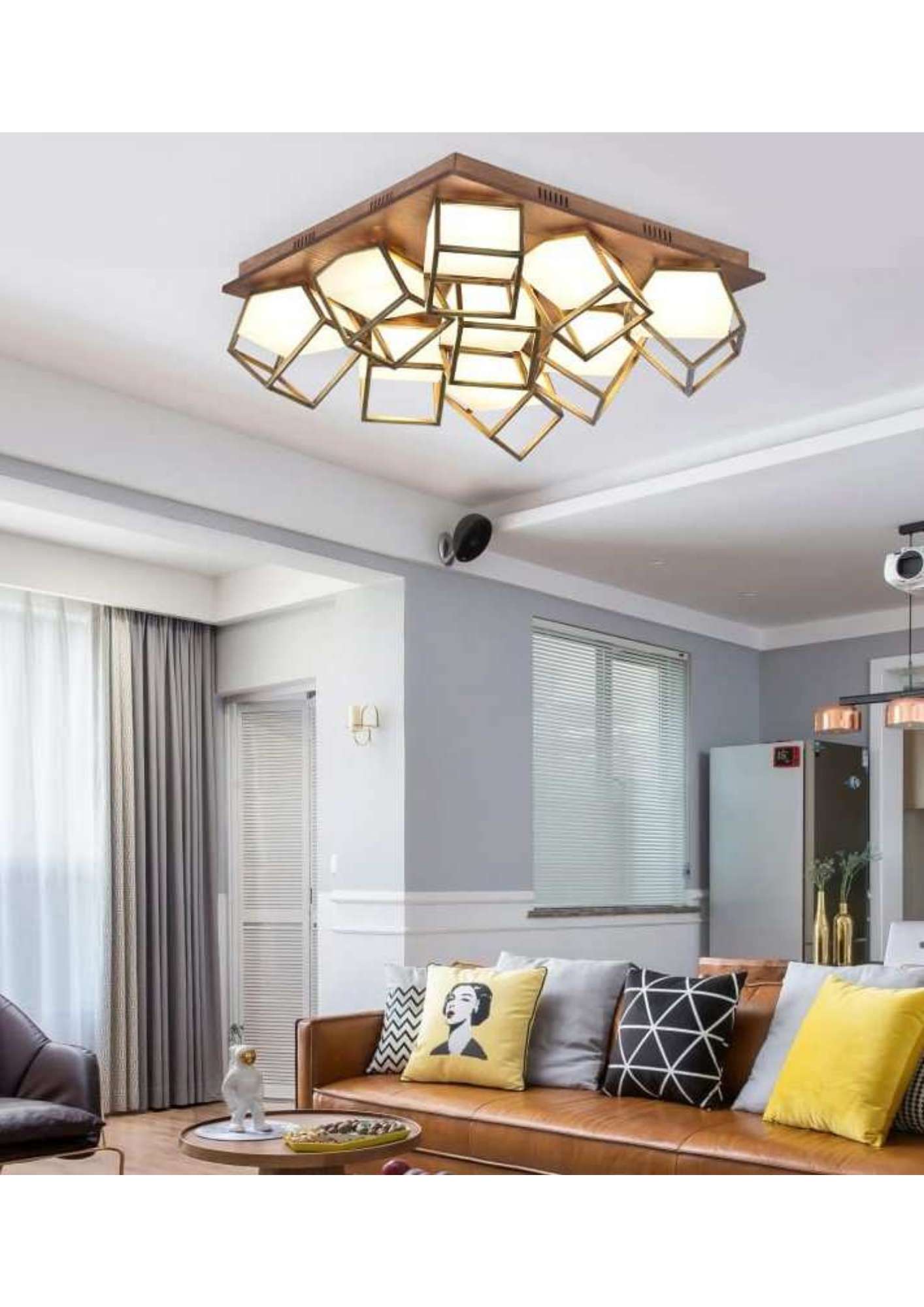 Beyond Lights - Geometric Wooden Ceiling Light-LC